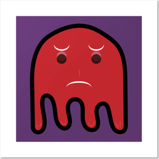 Red unhappy ghost Posters and Art